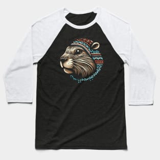 Design head beaver tribal style Baseball T-Shirt